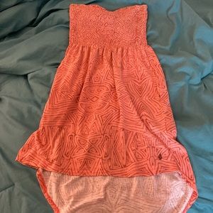 Peach Colored Strapless High and Low Volcom Dress